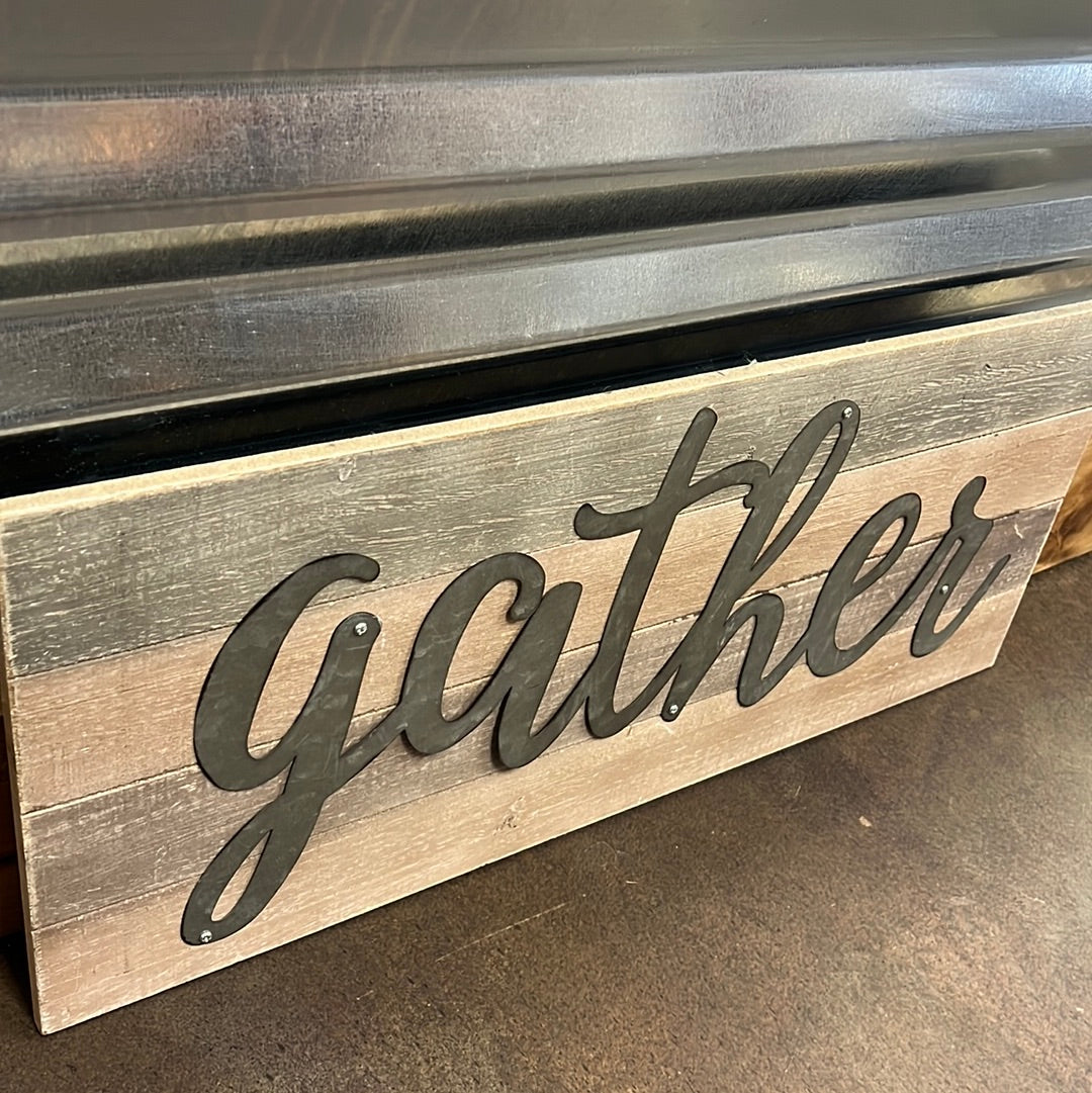 Gather Wood Sign
