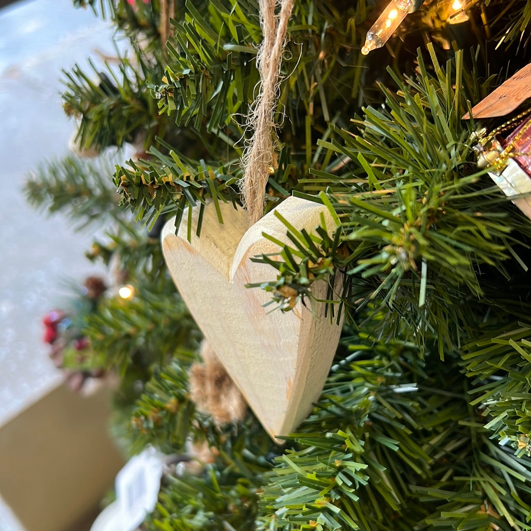 Wood Heart Ornaments
