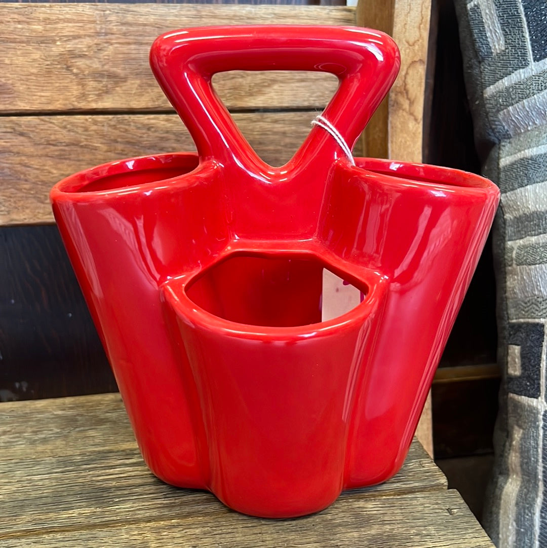Red Silverware Holder