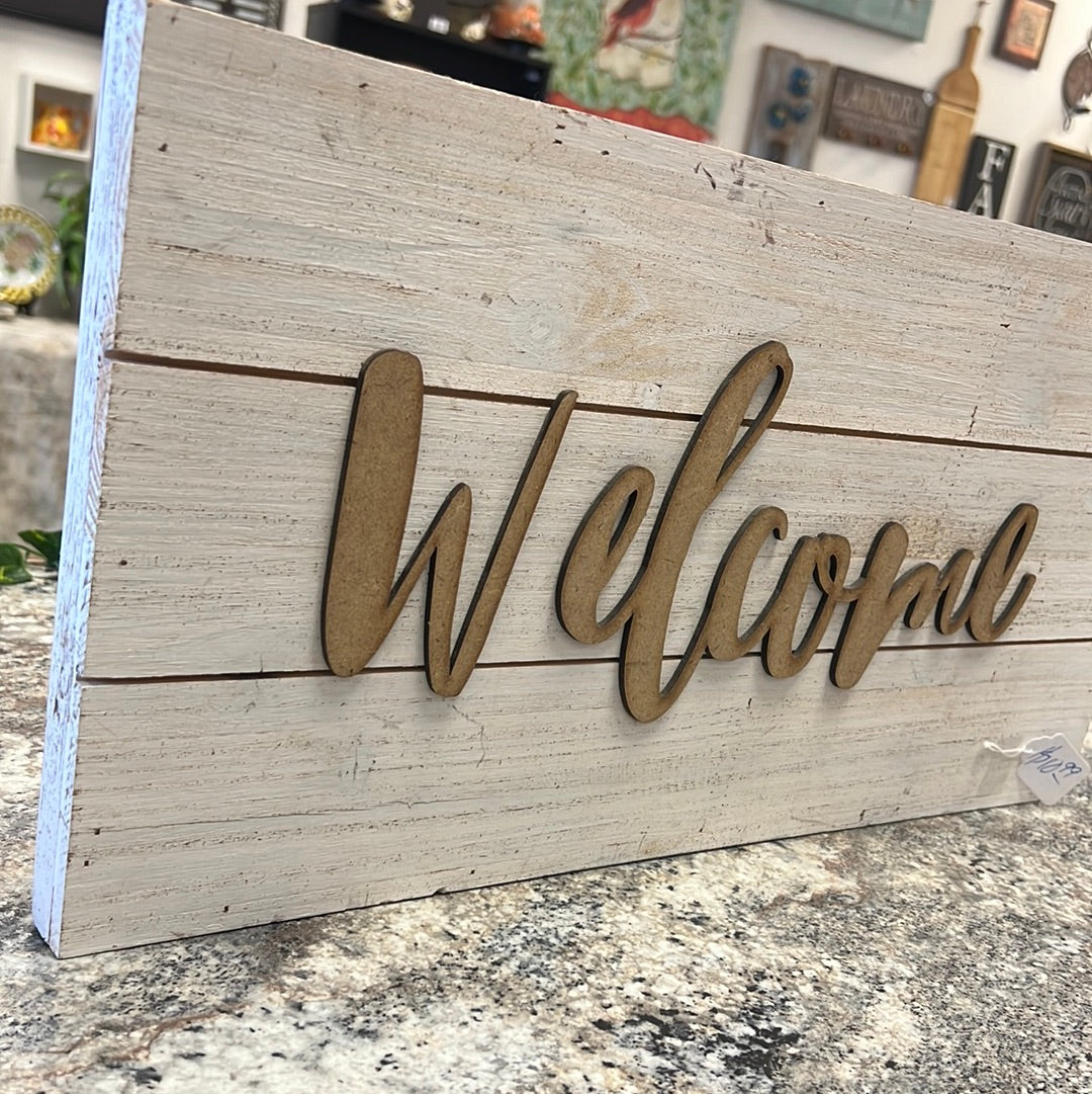 Wood Welcome Sign
