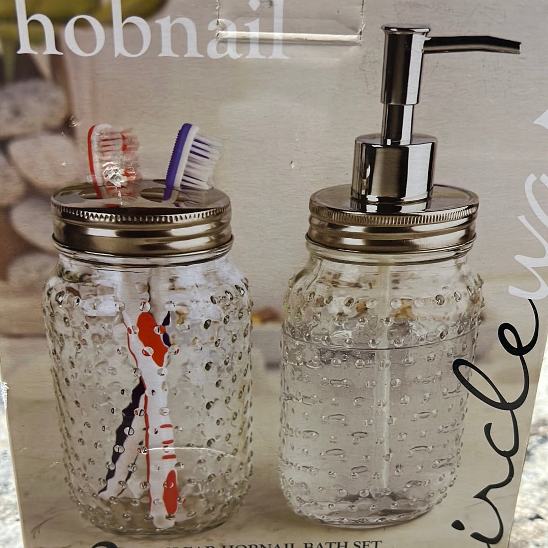 Hobnail Bath Set