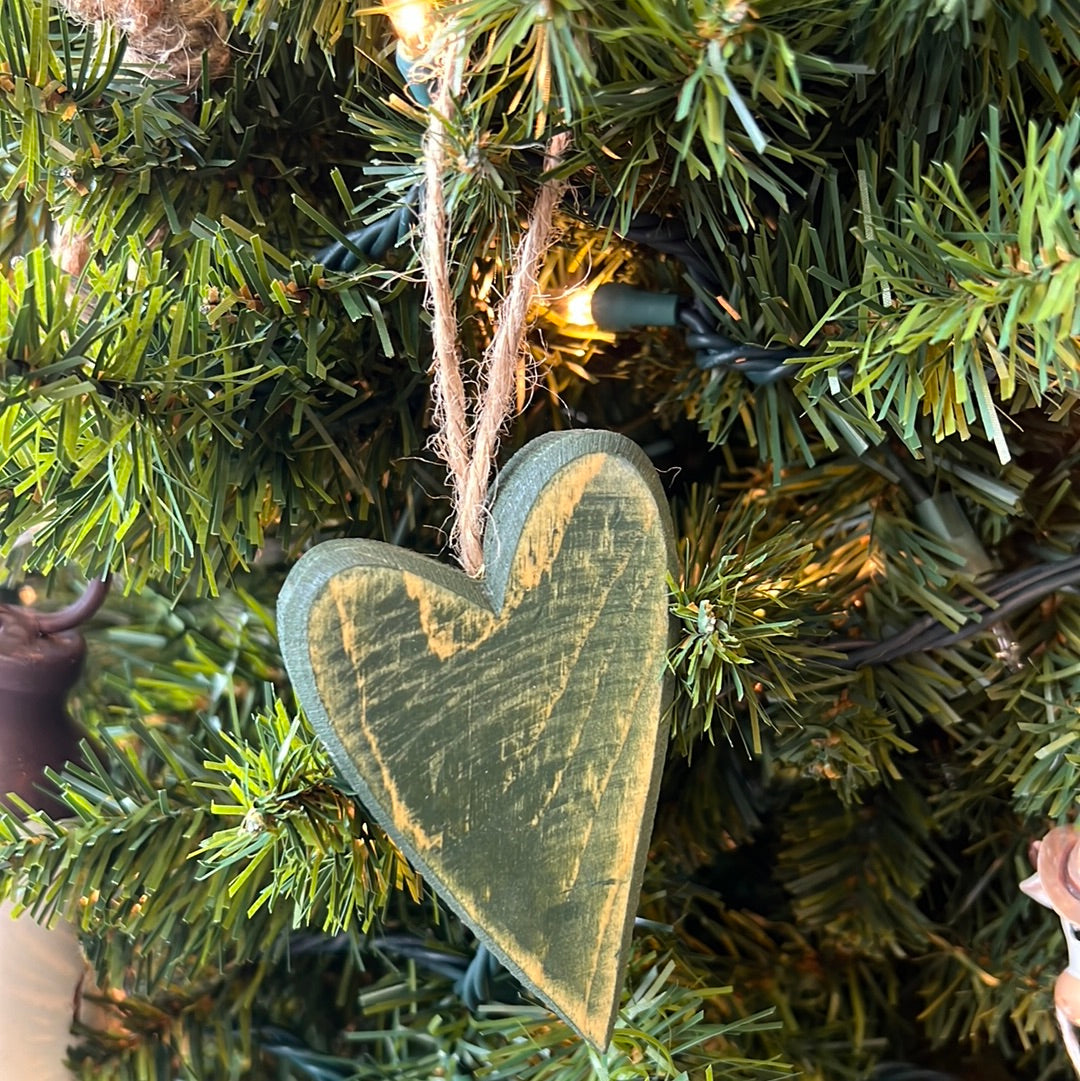 Wood Heart Ornaments