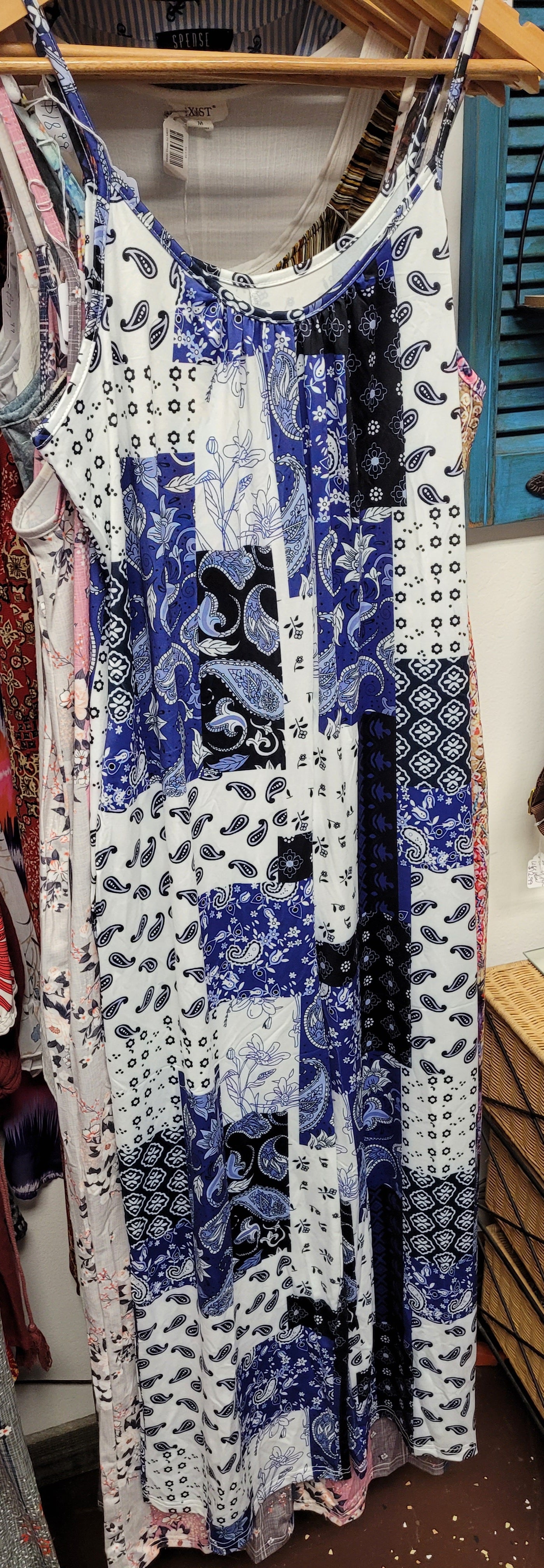 Blue white dress