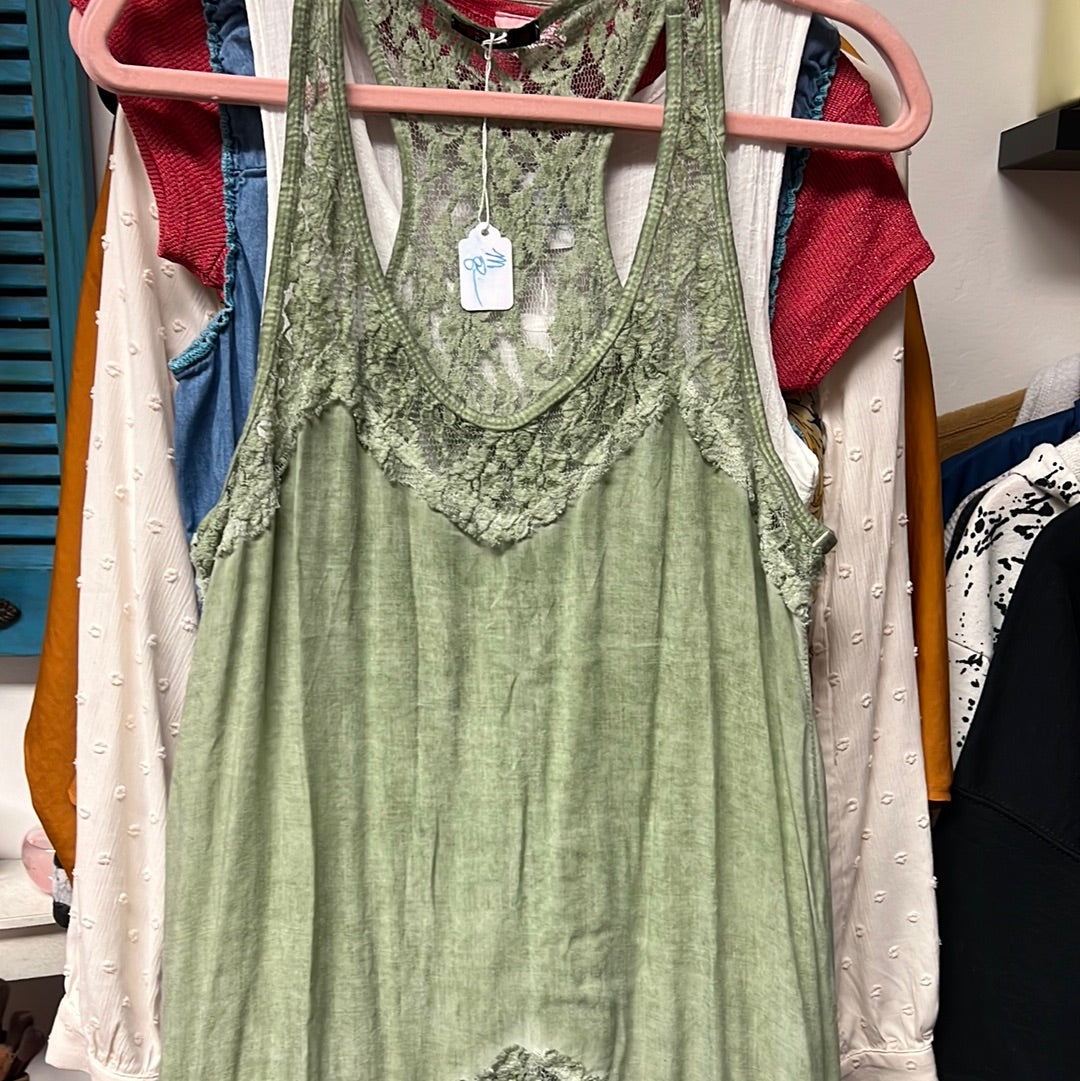 Lace Green Tank M