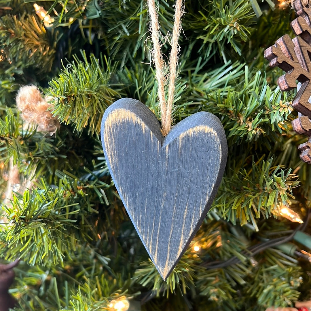 Wood Heart Ornaments