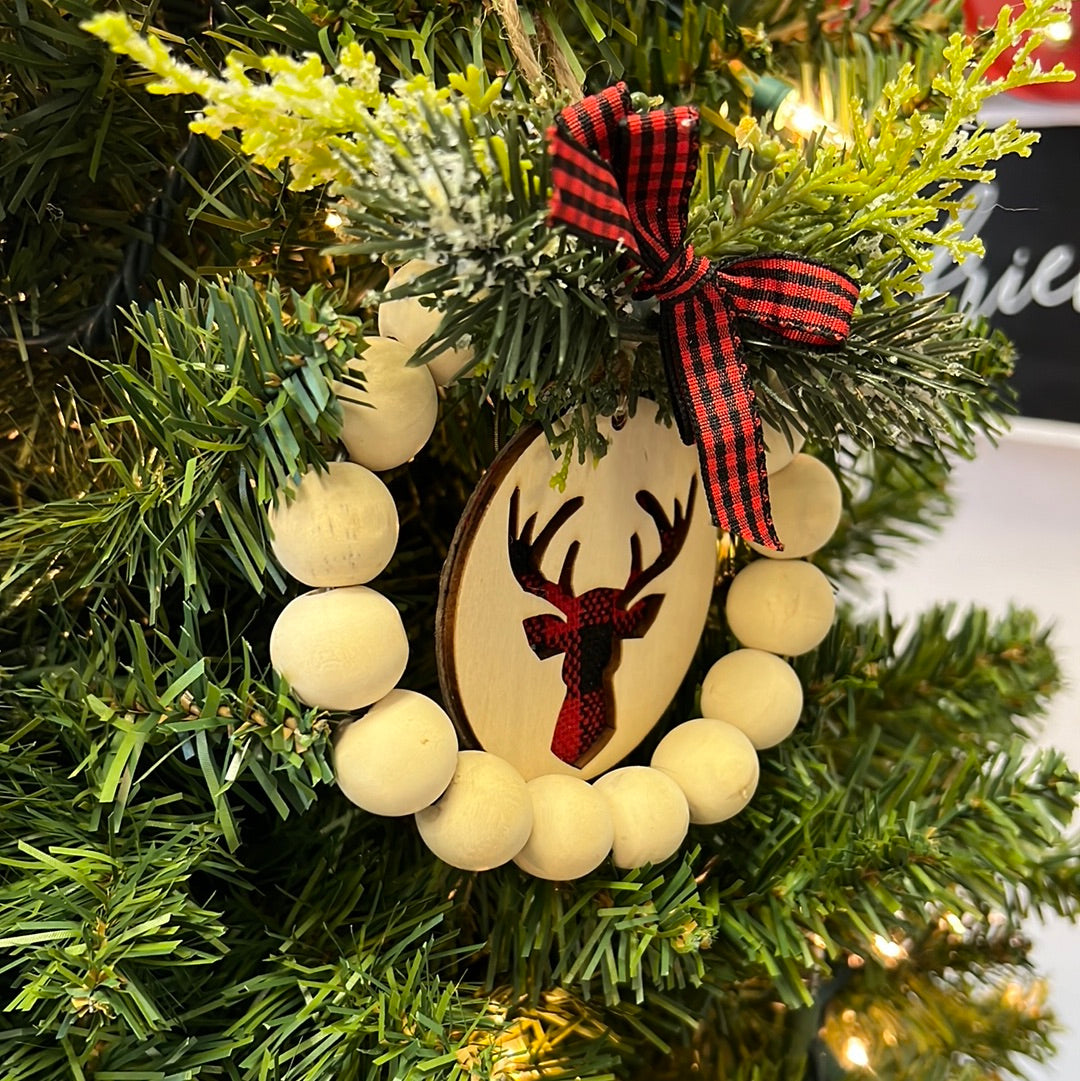 Beaded Deer Ornament