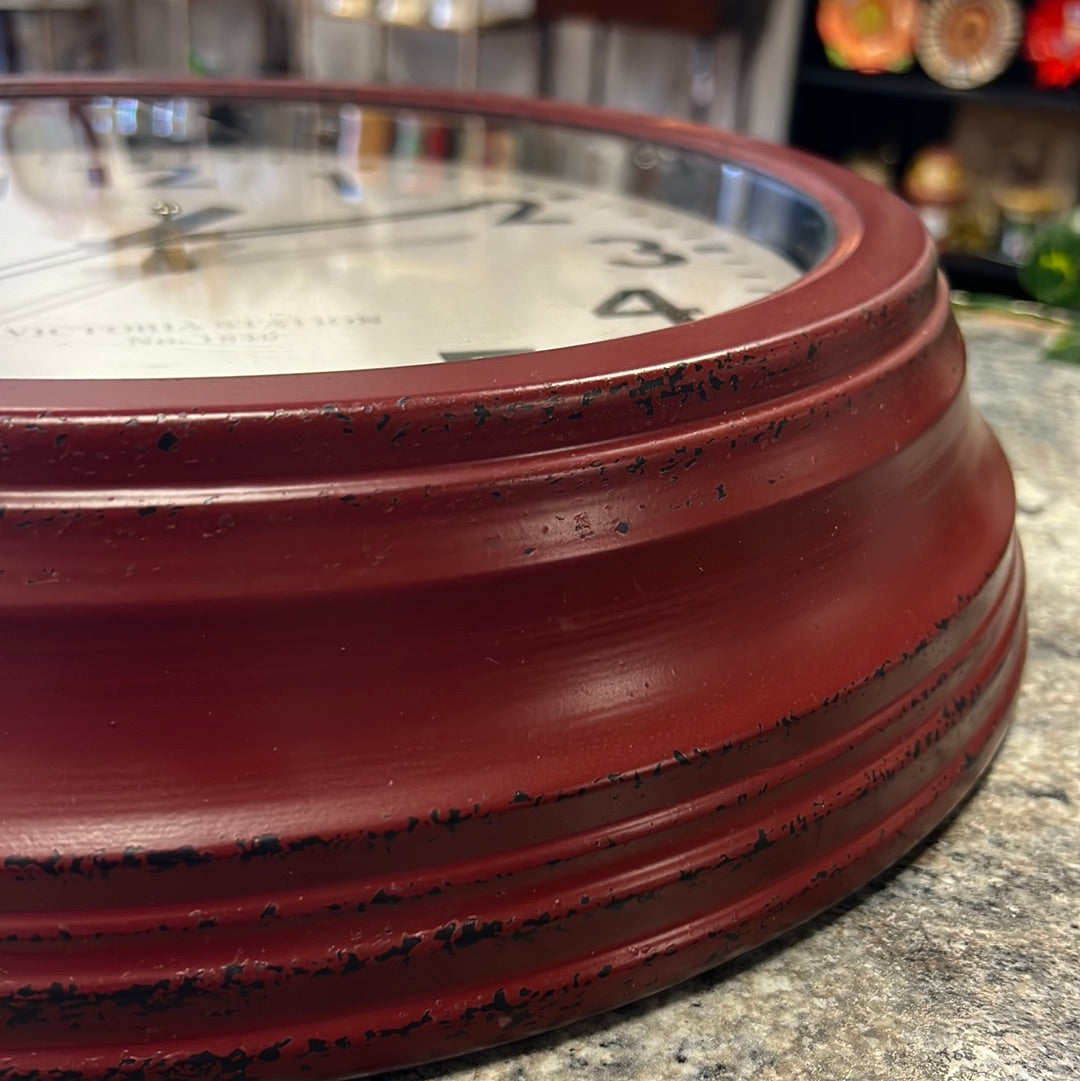 Rustic Red Clock