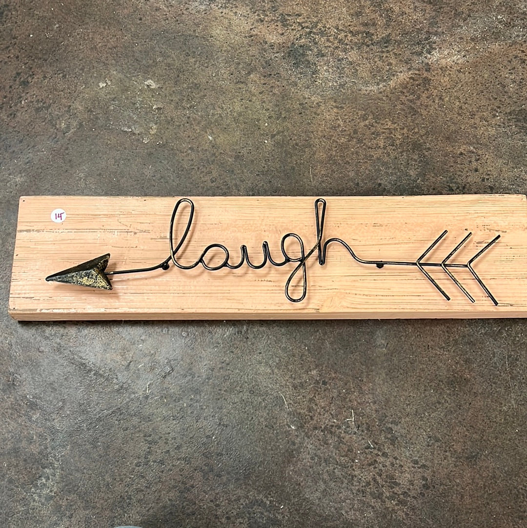 Laugh Wood Sign