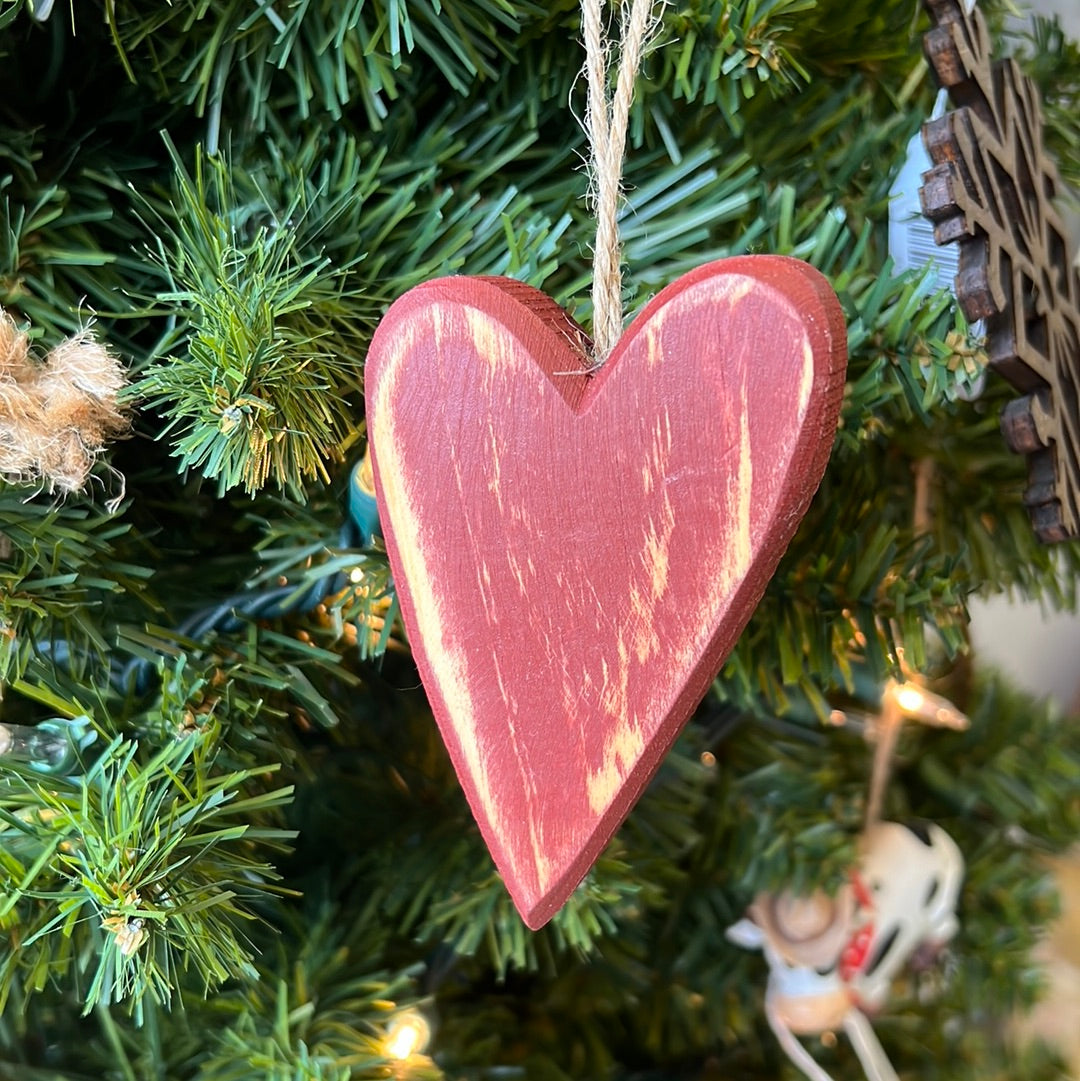 Wood Heart Ornaments