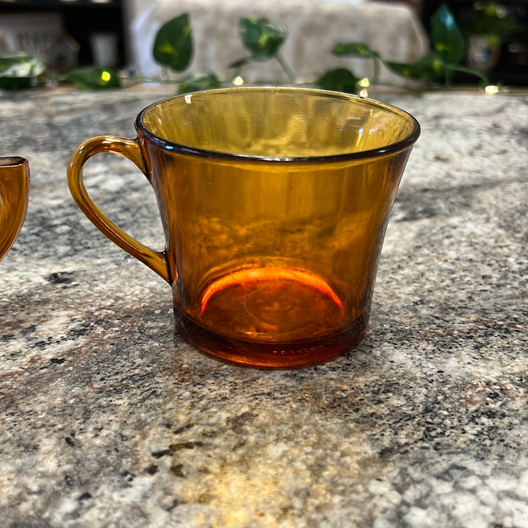 Vintage Amber Tea Cups