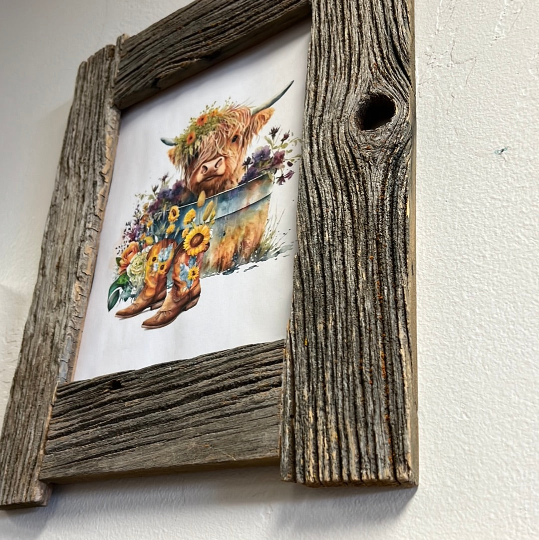 Rustic Frame Cow Print