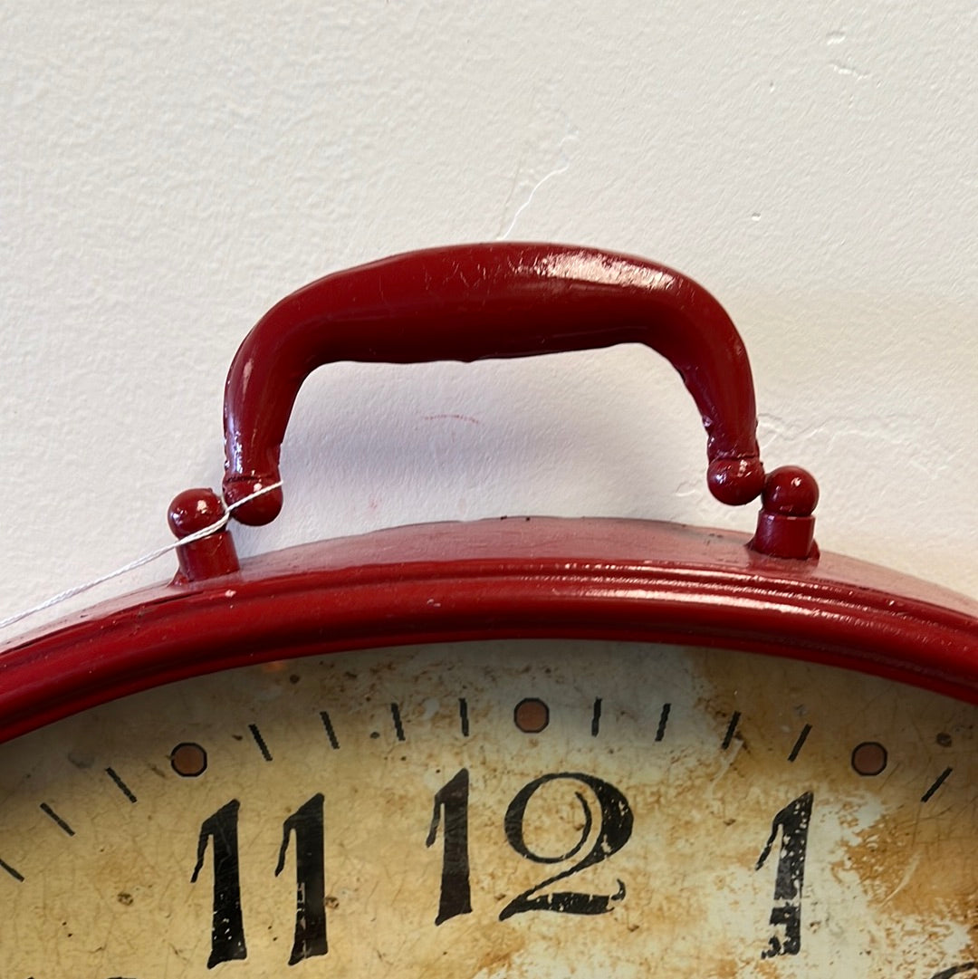 Red Metal Wall Clock