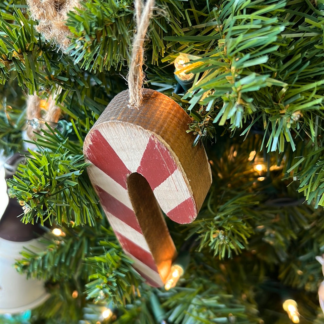 Wood CandyCane Ornament