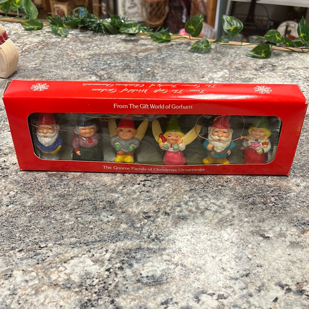 Vintage Gnome Ornament Set