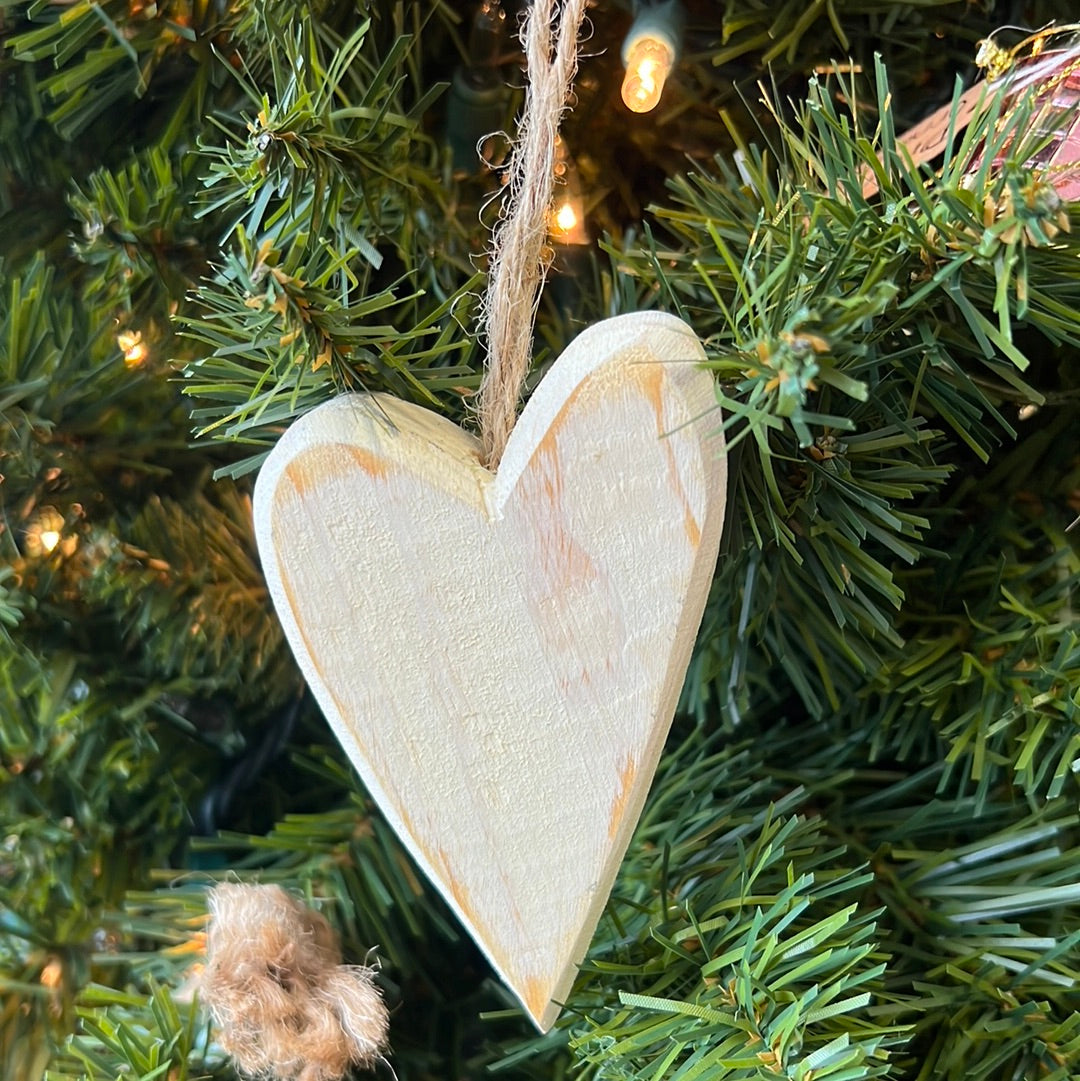 Wood Heart Ornaments