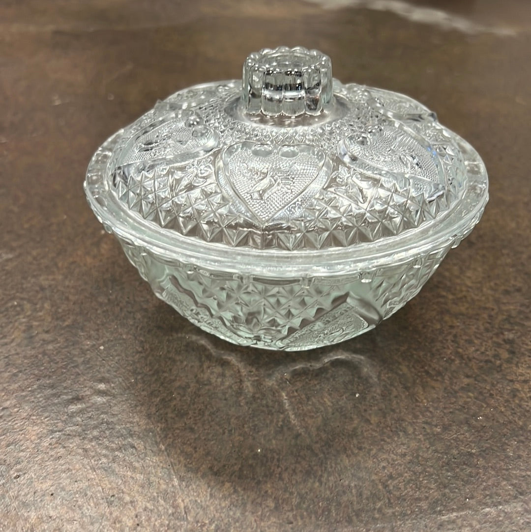 Vintage Crystal Dish w/Lid