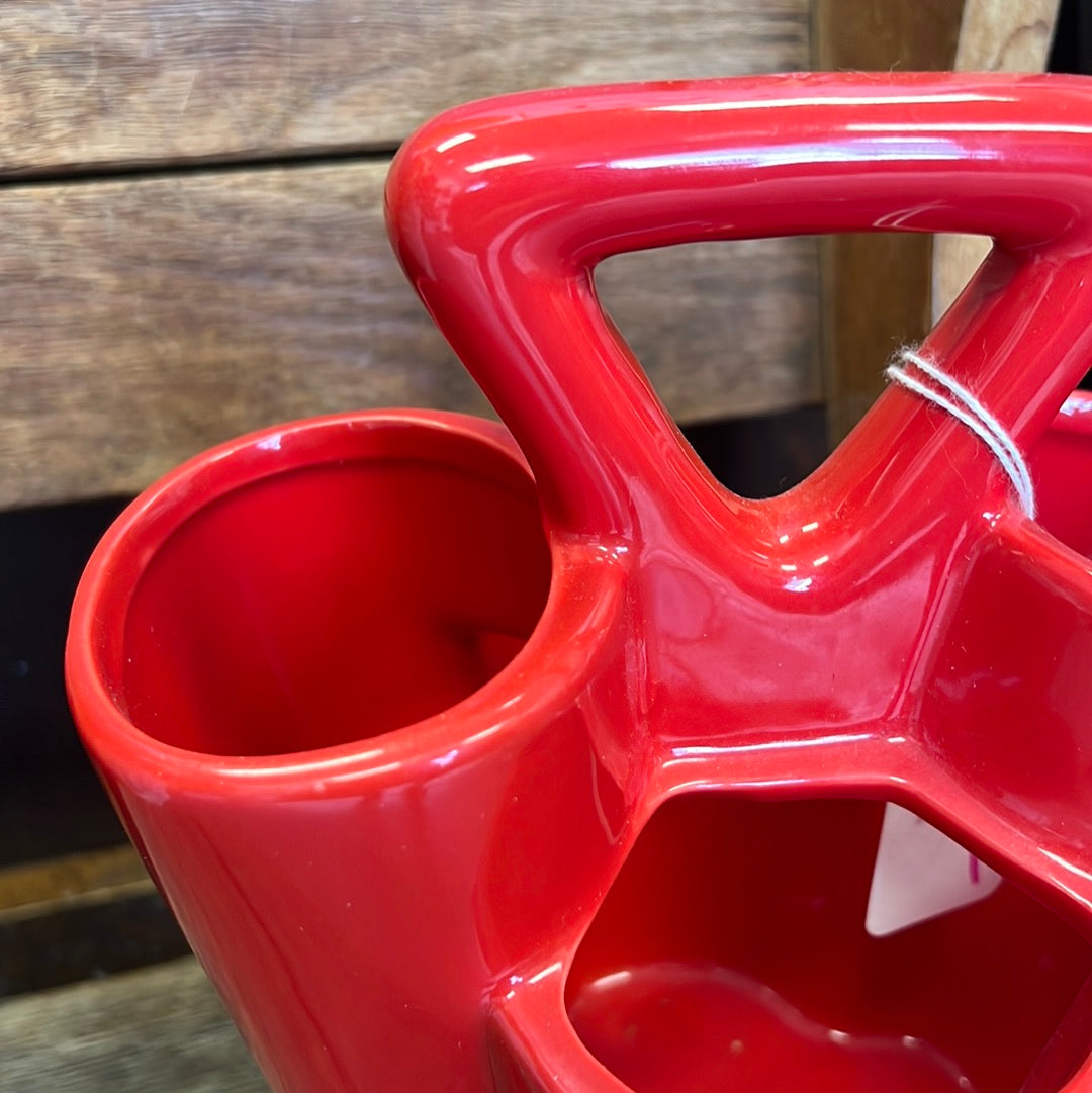 Red Silverware Holder