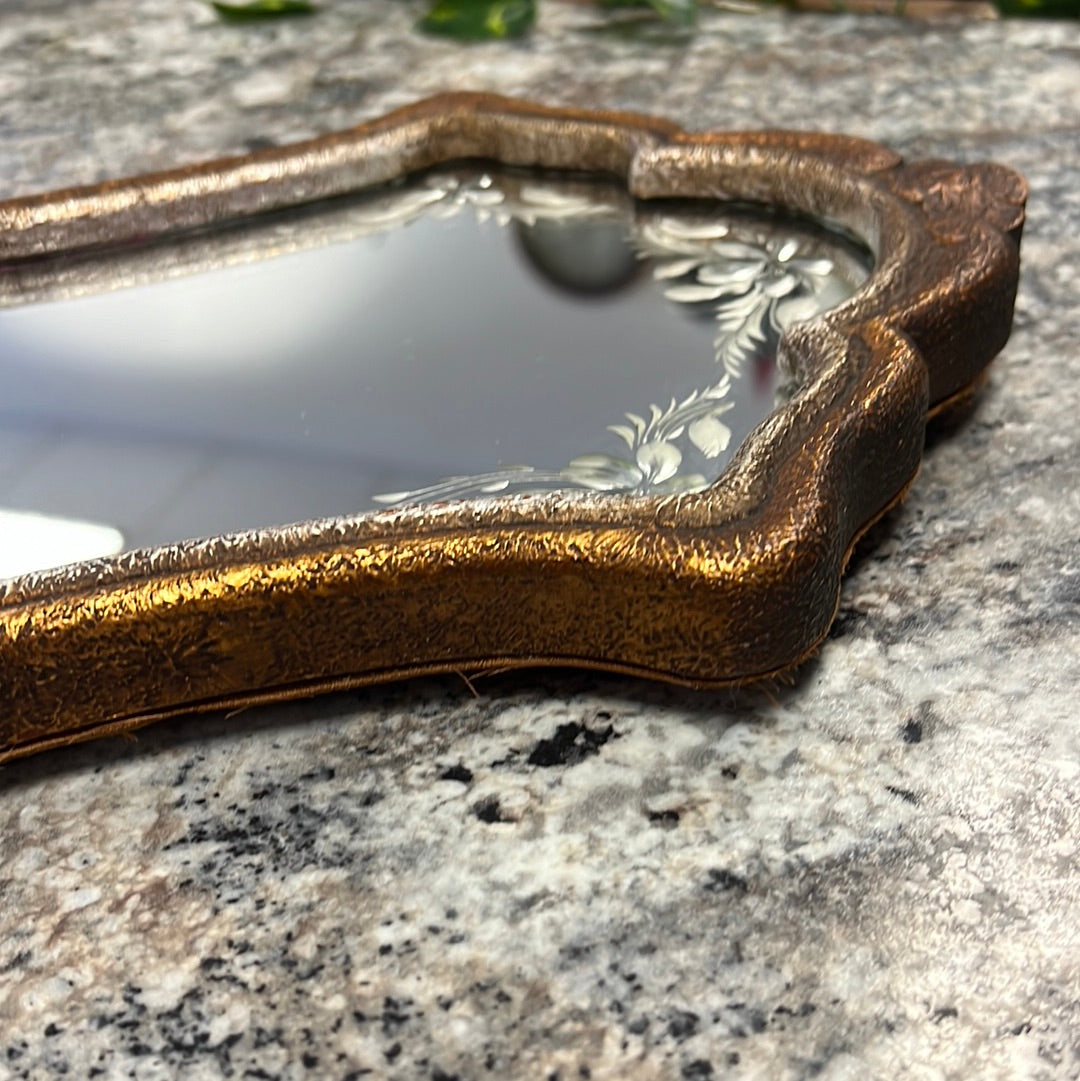 1960s Etched Mirror