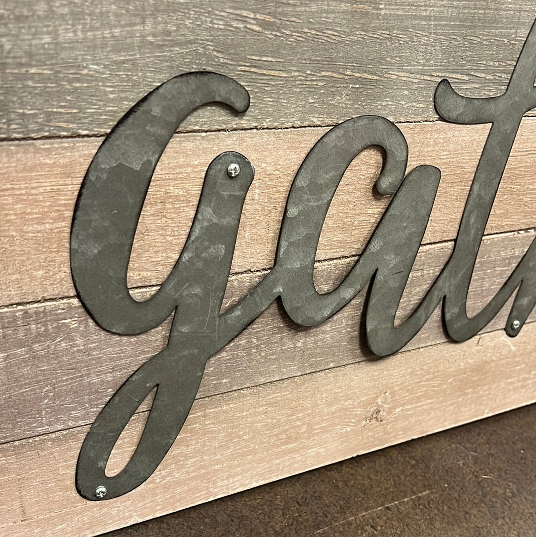 Gather Wood Sign