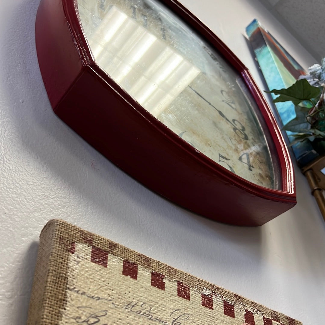 Red Metal Wall Clock