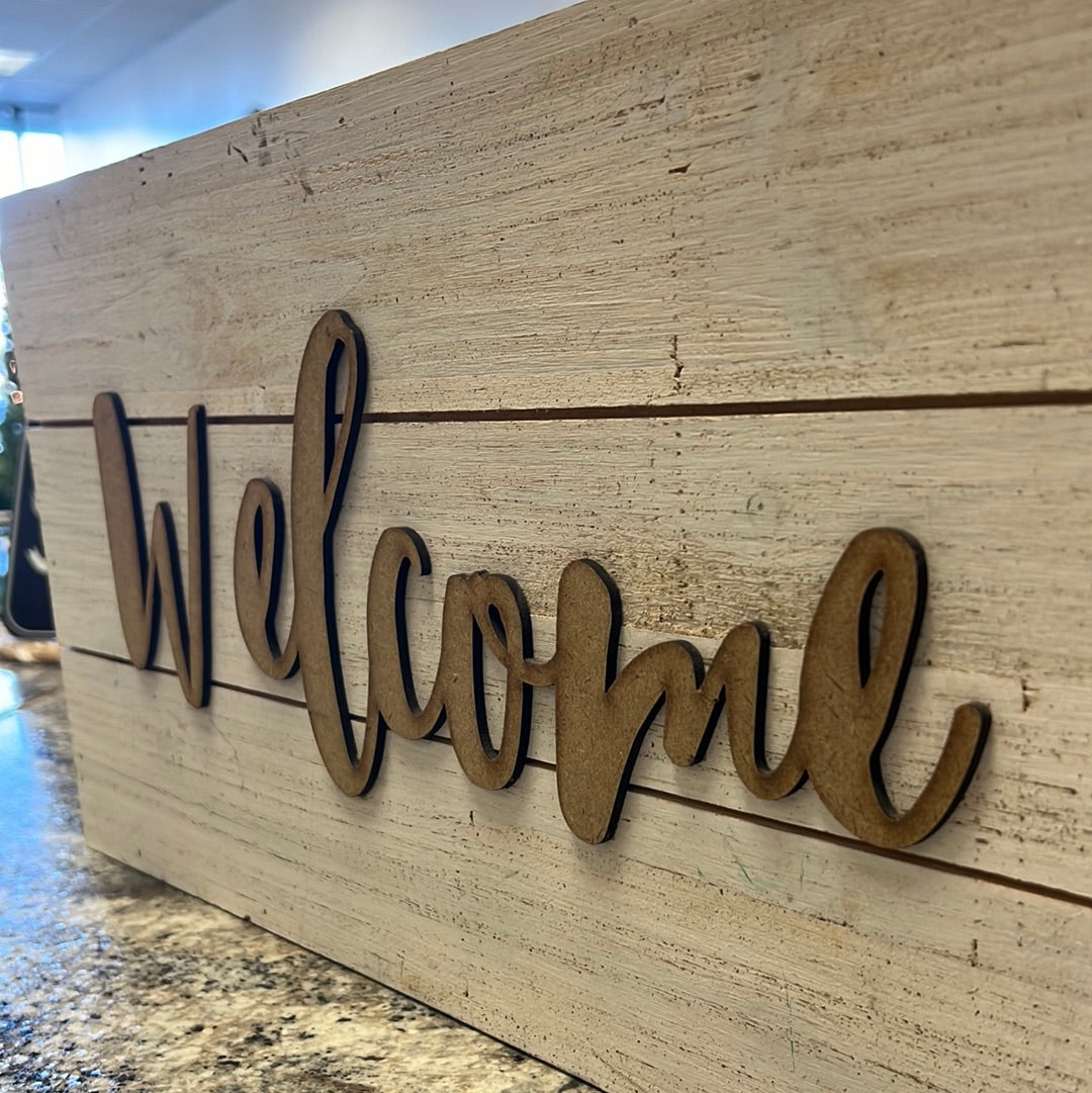Wood Welcome Sign