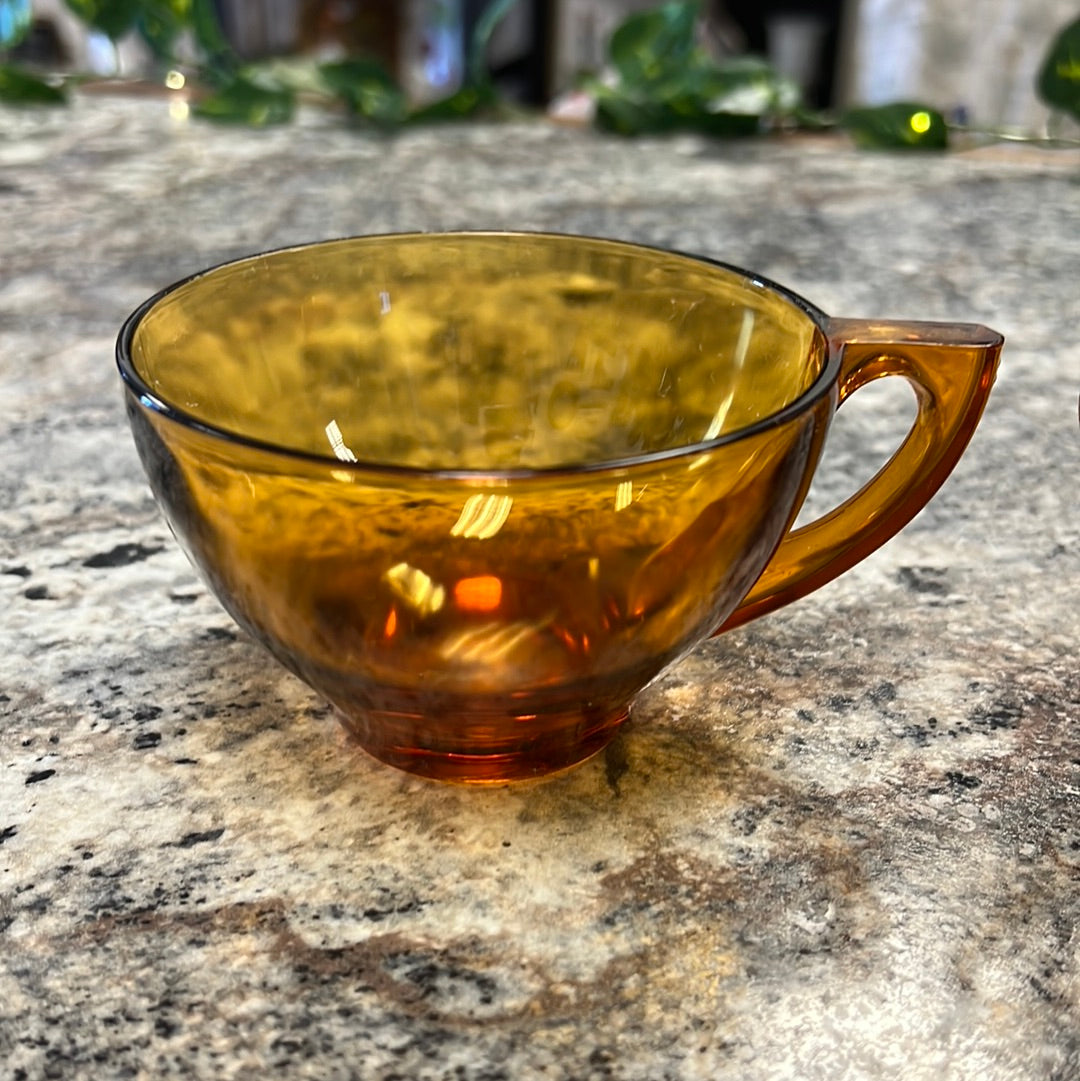 Vintage Amber Tea Cups