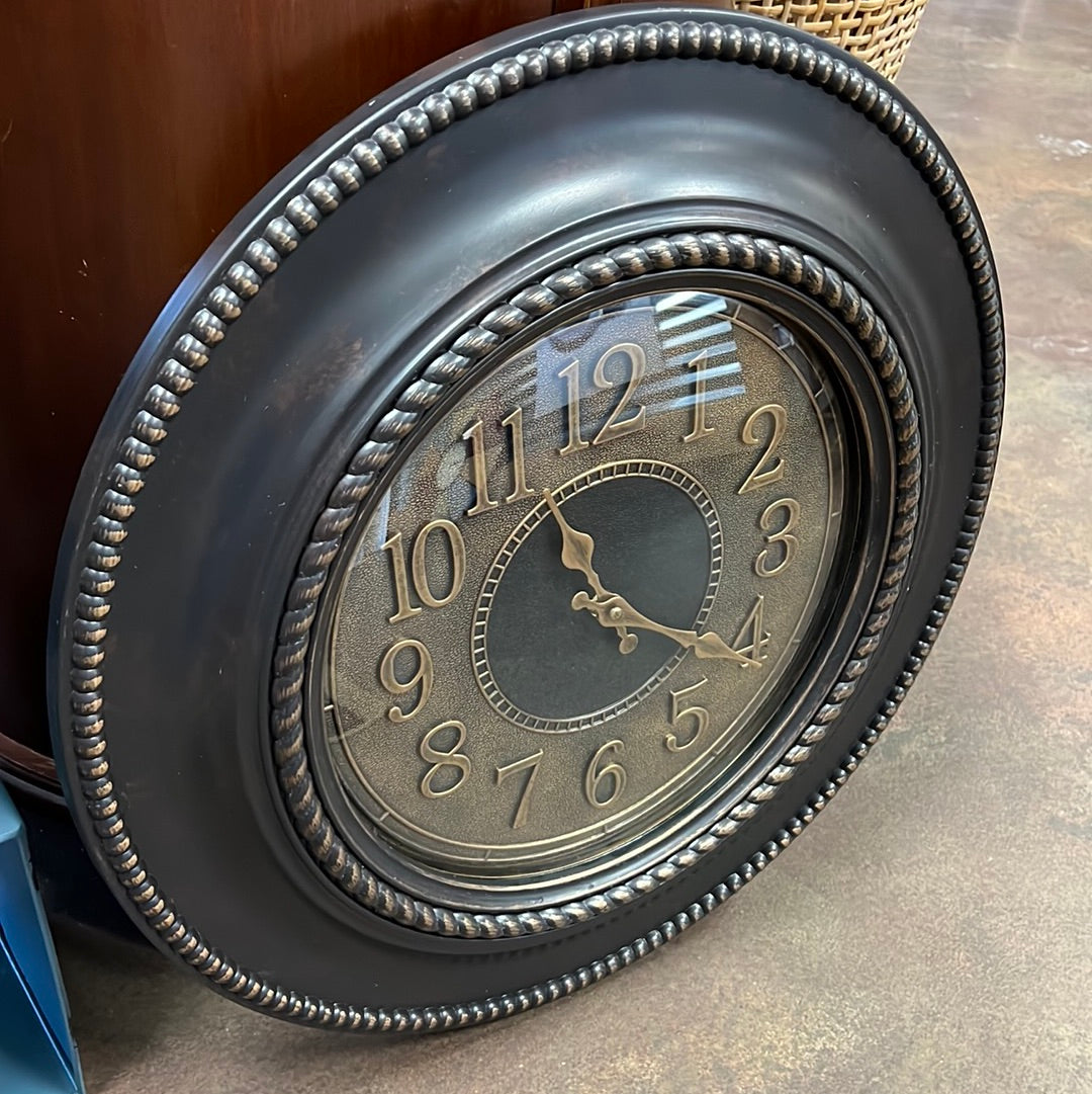 Gold + Brown Wall Clock