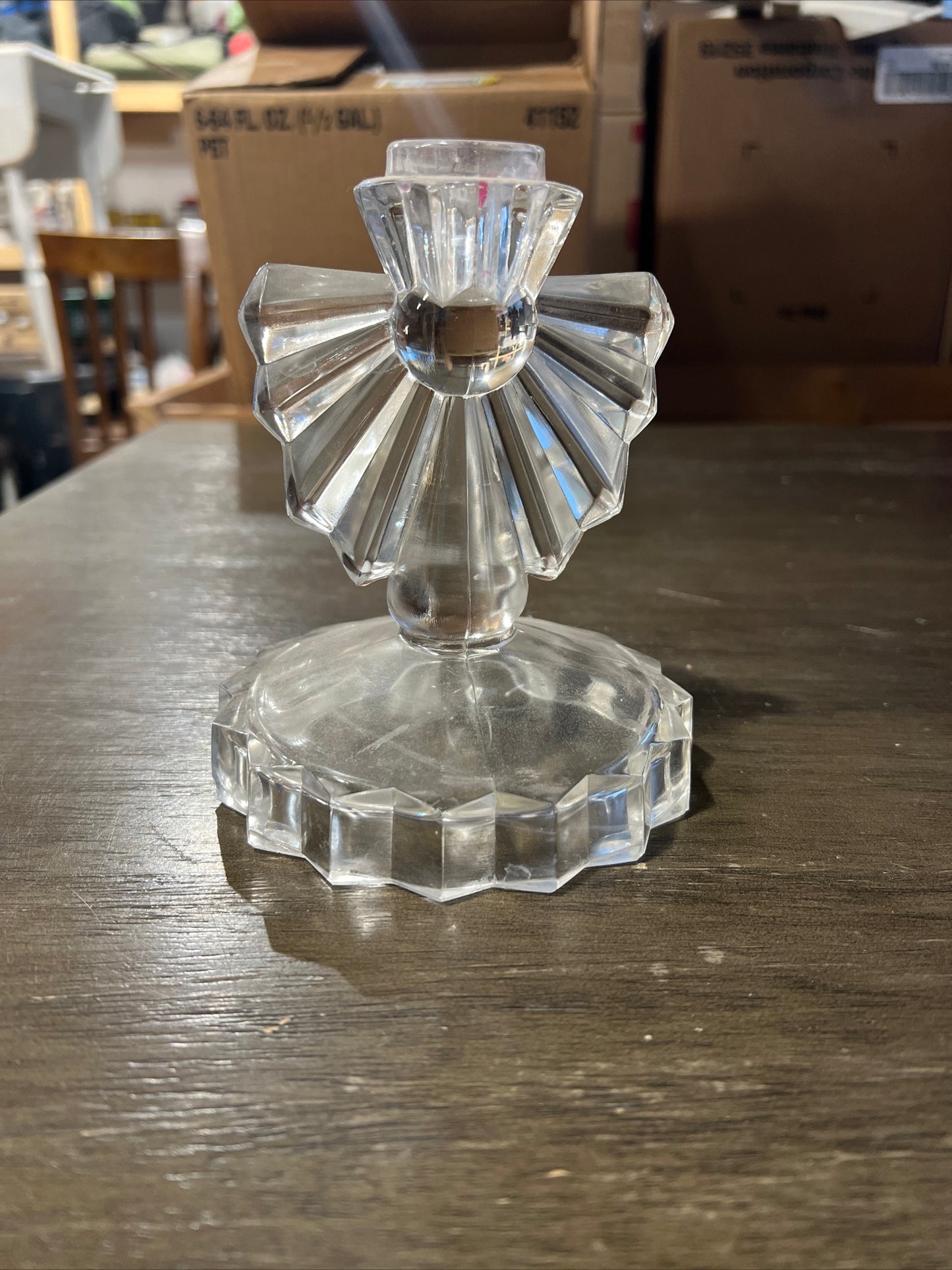 VTG Glass Candle Holder