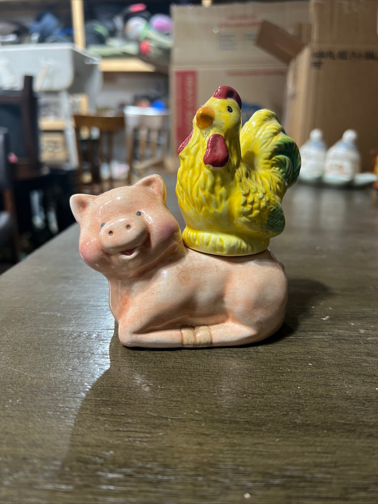 VTG Pig Rooster Salt Pepper Set
