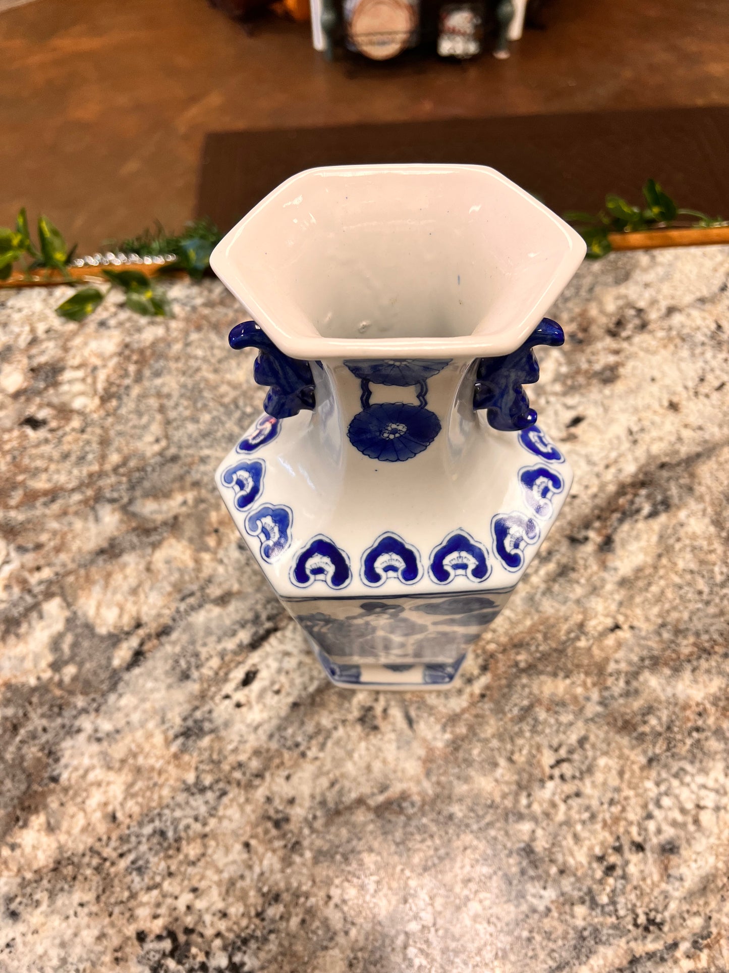 Asian Blue+White Vase