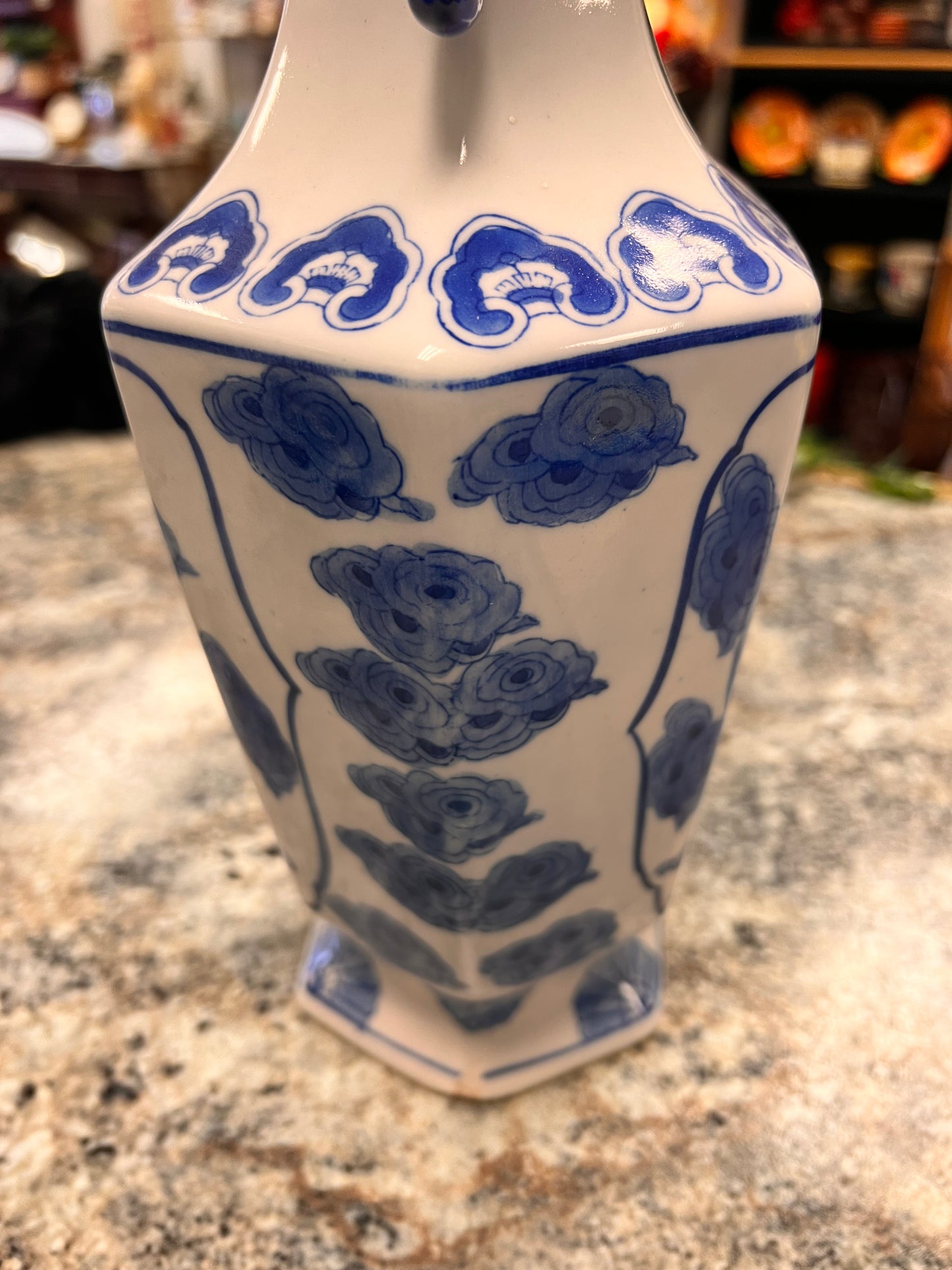 Asian Blue+White Vase