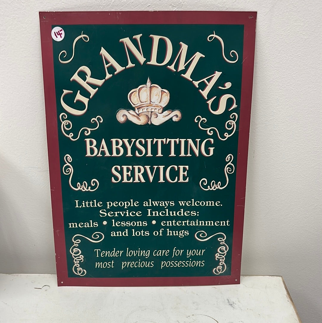 Grandmas Tin Sign