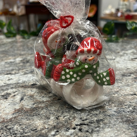 Vintage Snowman Napkin Rings