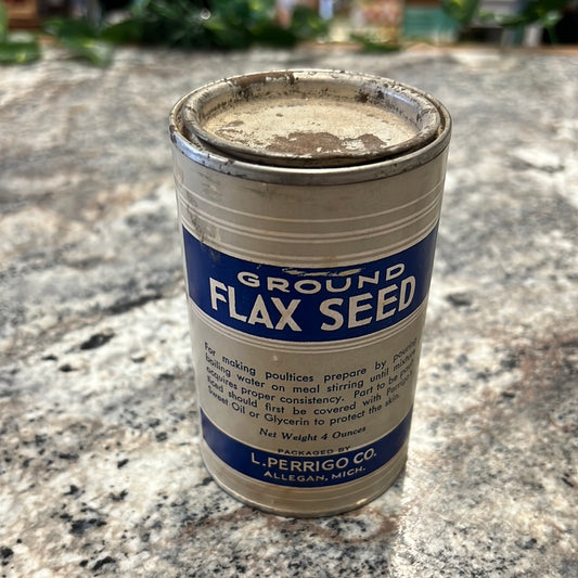 Vintage Flax Seed Tin