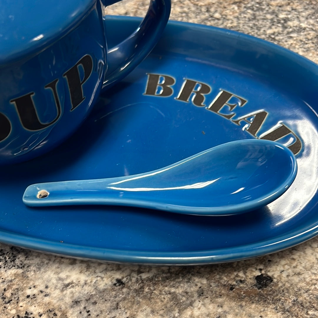 Blue Soup Bowl Set