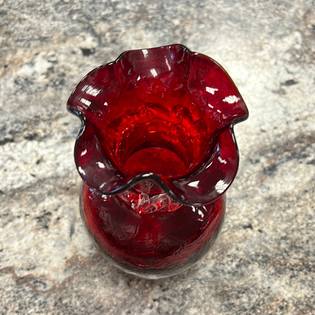 Vintage Ruby Red Vase