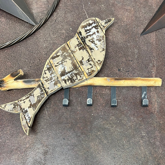 Rustic Hanging Wood Bird