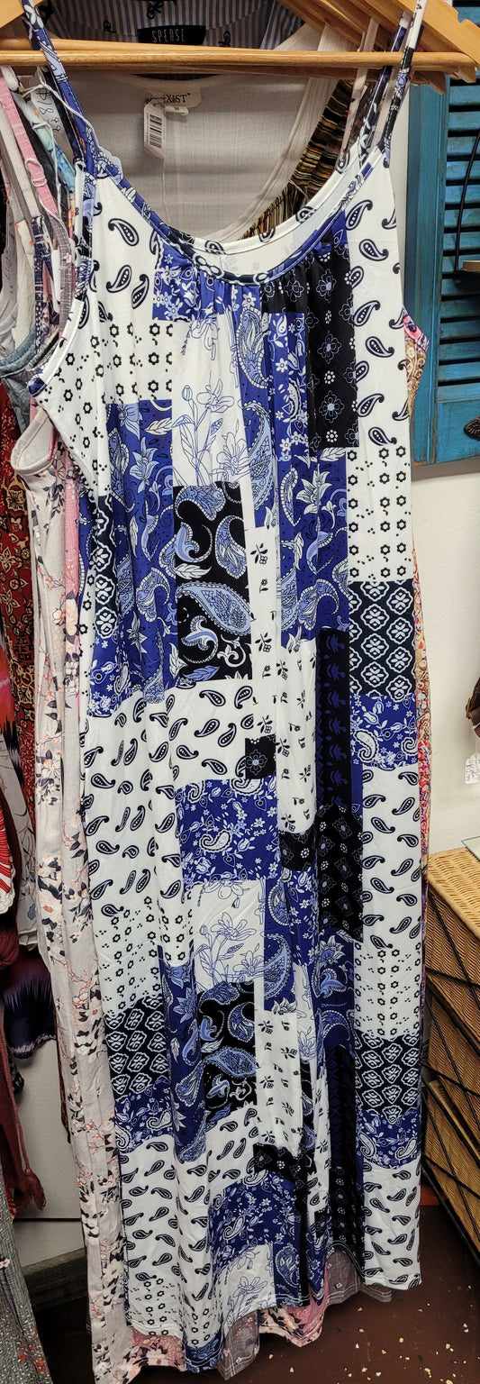 Blue white dress