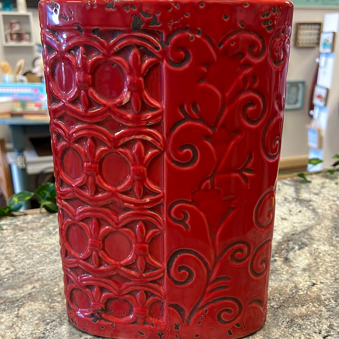 Tall Red Vase