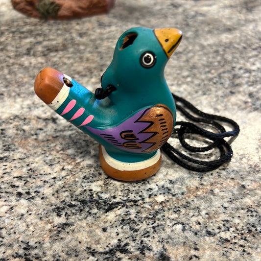 Hand Painted Clay Whistle