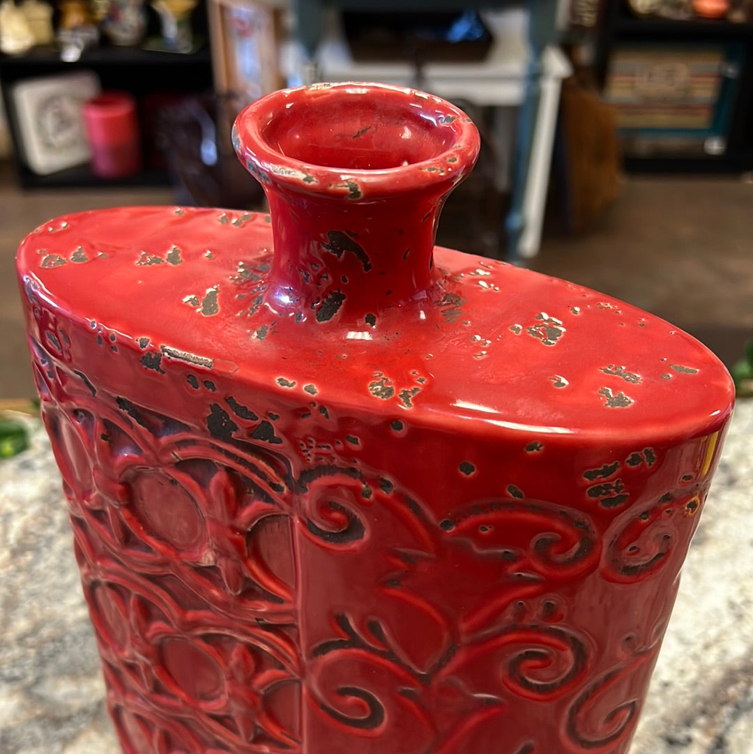 Tall Red Vase