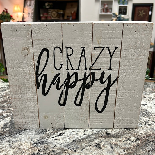 Happy Wood Sign