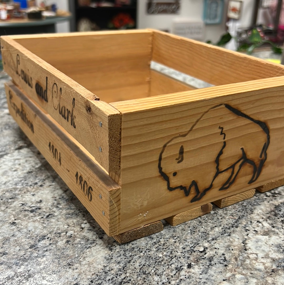 Engraved Wood Crate