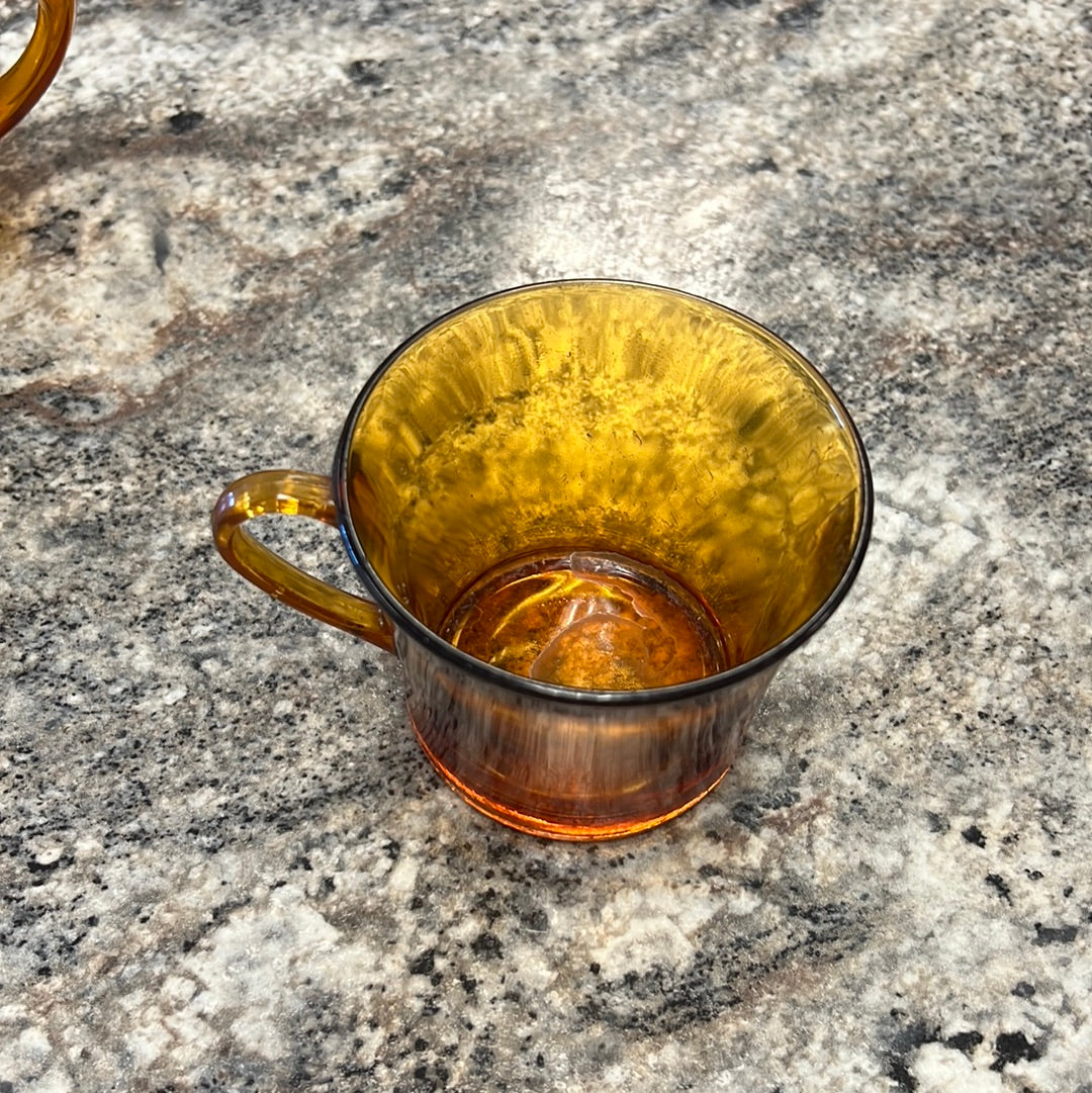 Vintage Amber Tea Cups