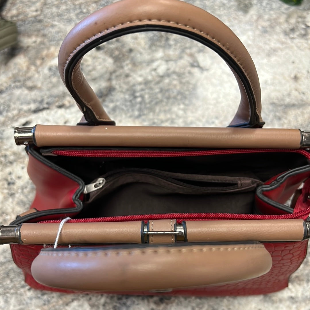 Red & Tan Handbag