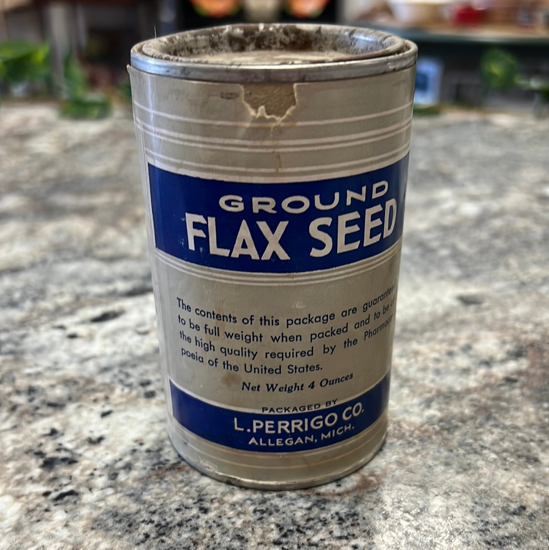 Vintage Flax Seed Tin