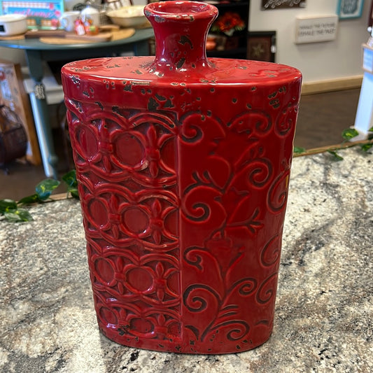 Tall Red Vase