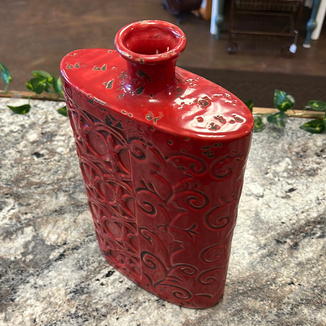 Tall Red Vase