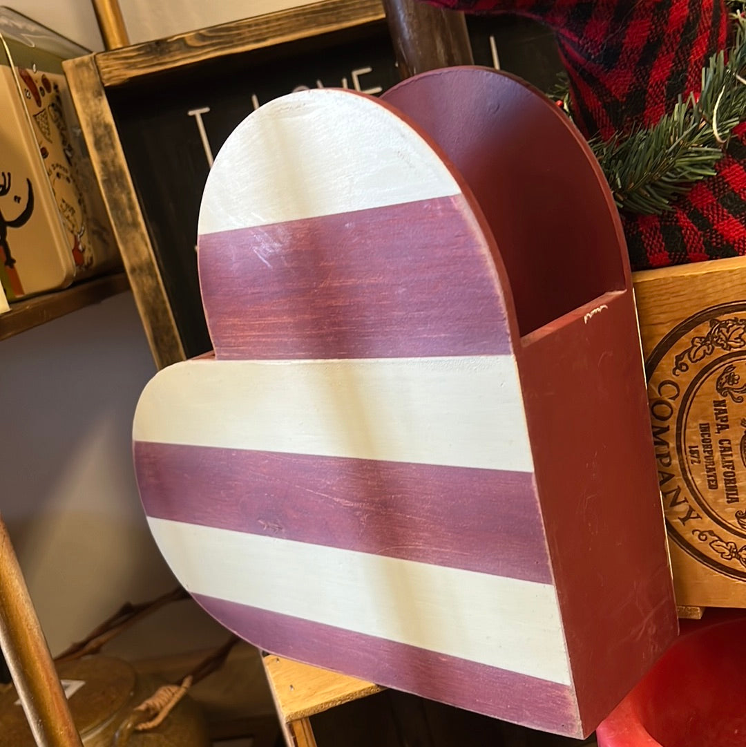 Wood Striped Heart