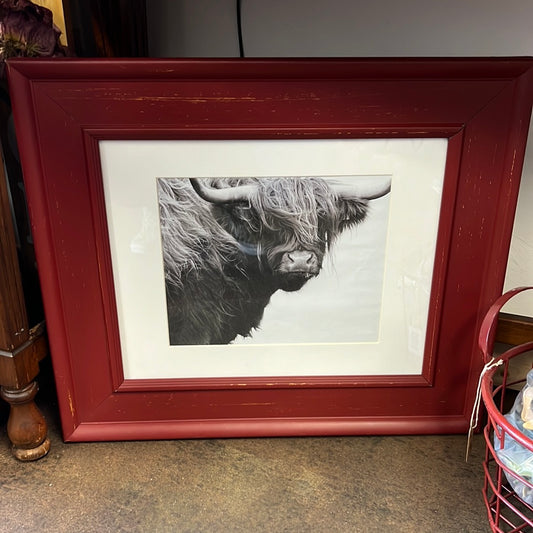 Red Frame Cow Print